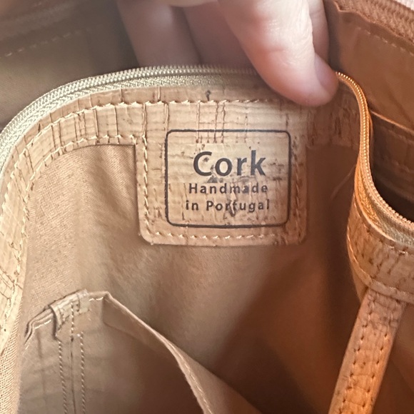 Tan Corkor Satchel Bag made in Portugal Vegan Eco Friendly - Picture 9 of 13